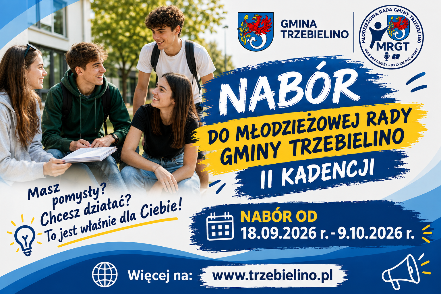 „Nie bądź bierny – stań się głosem młodych w Młodzieżowej Radzie Gminy Trzebielino!”